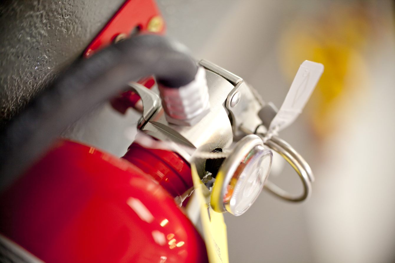 close up shot of fire extinguisher